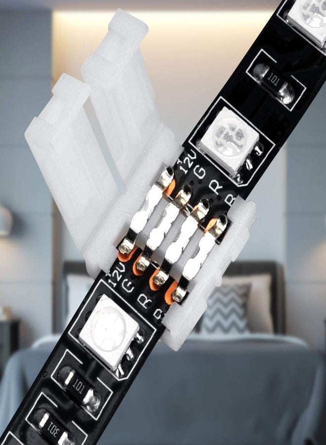 Protium 4-Pin RGB LED Light 10mm Unwired Gapless Solderless Adapter Terminal Extension SMD 5050 Strip Connectors (Multicolor) - 10 Pack - Image 5